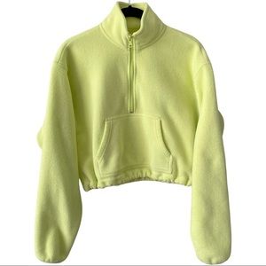 ARITZIA TNA Polar 1/2 Zip Sweater Yellow XS